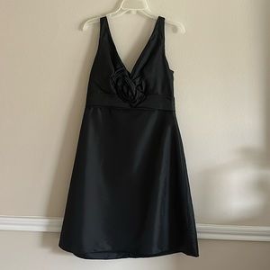 V-neck black dress
